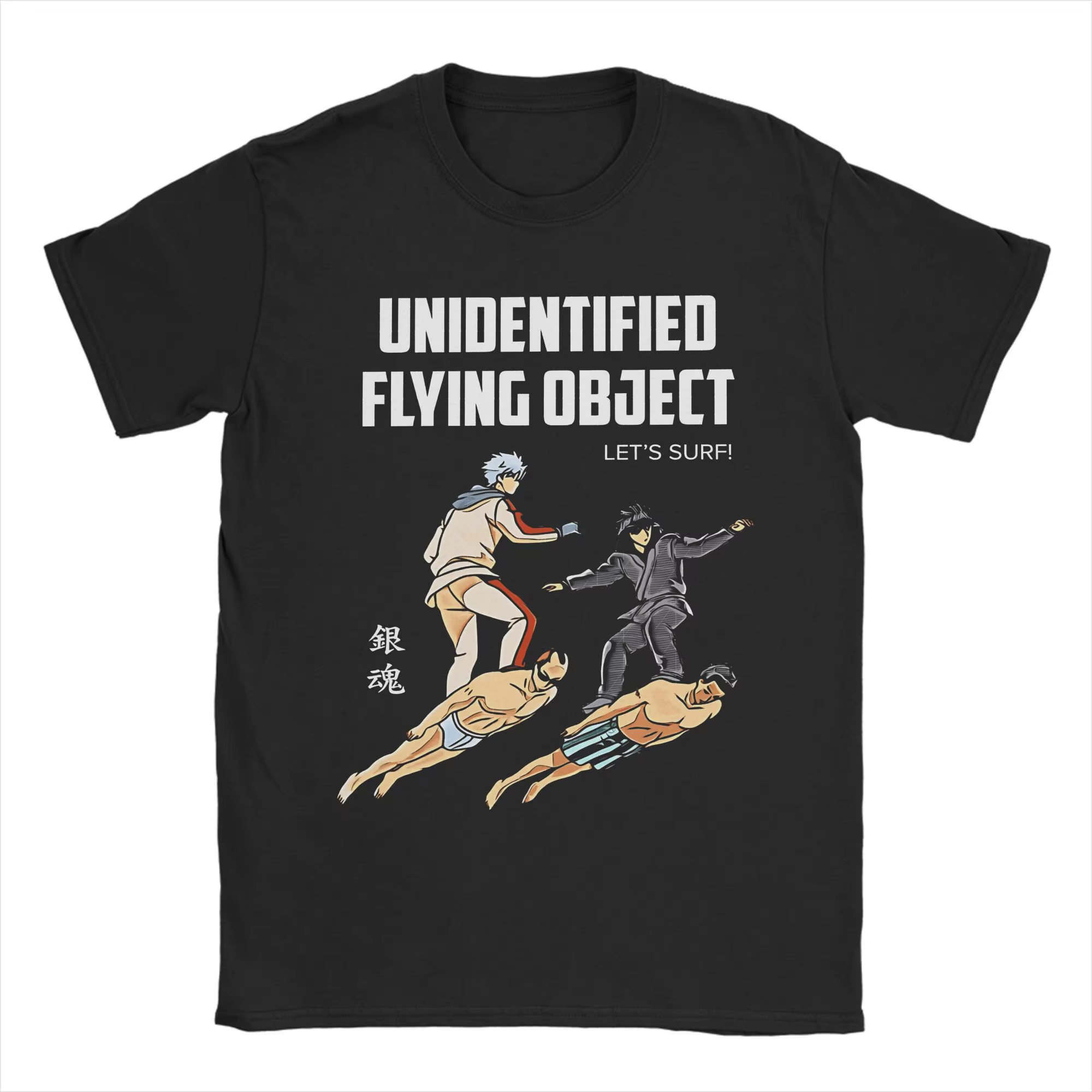 Hommes Gintama permet de Surf Gintoki T-Shirt 100% coton vêtements Vintage à manches courtes col ron