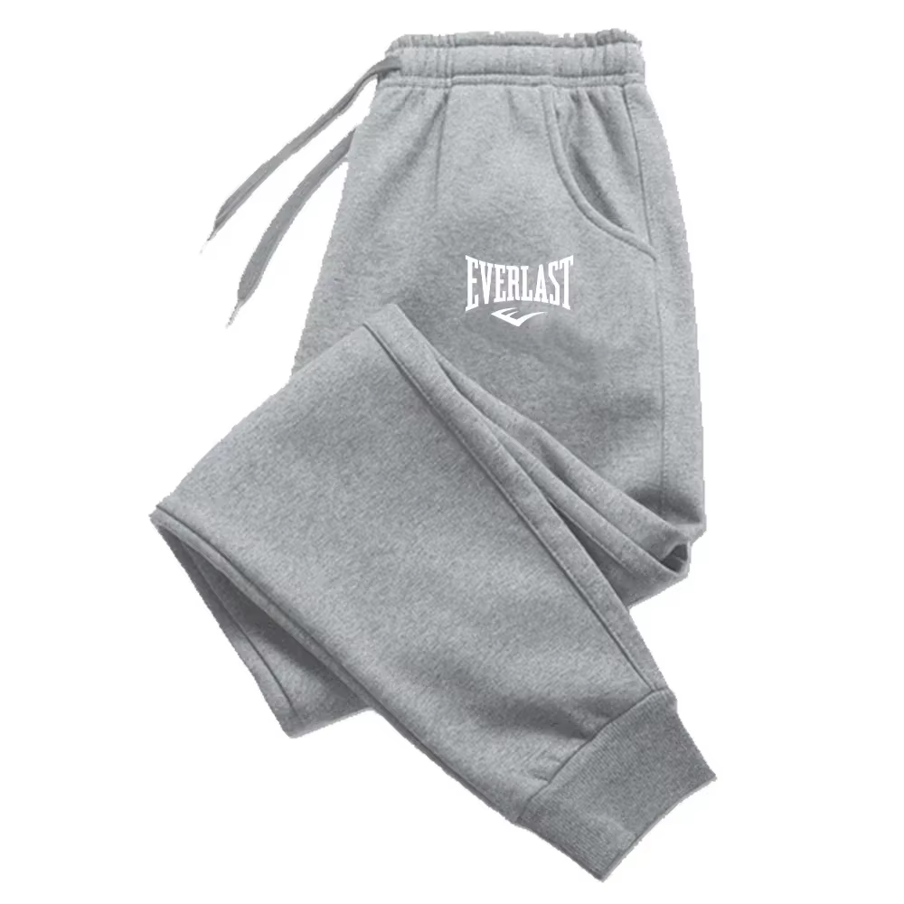 Pantalon de jogging Everlast pour homme – Gris, avec logo de la marque et cordon de serrage à la tai