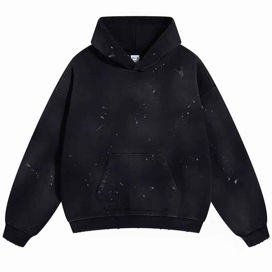 Sweat à capuche Vintage cassé pour hommes, pull surdimensionné Harajuku, décontracté, ample