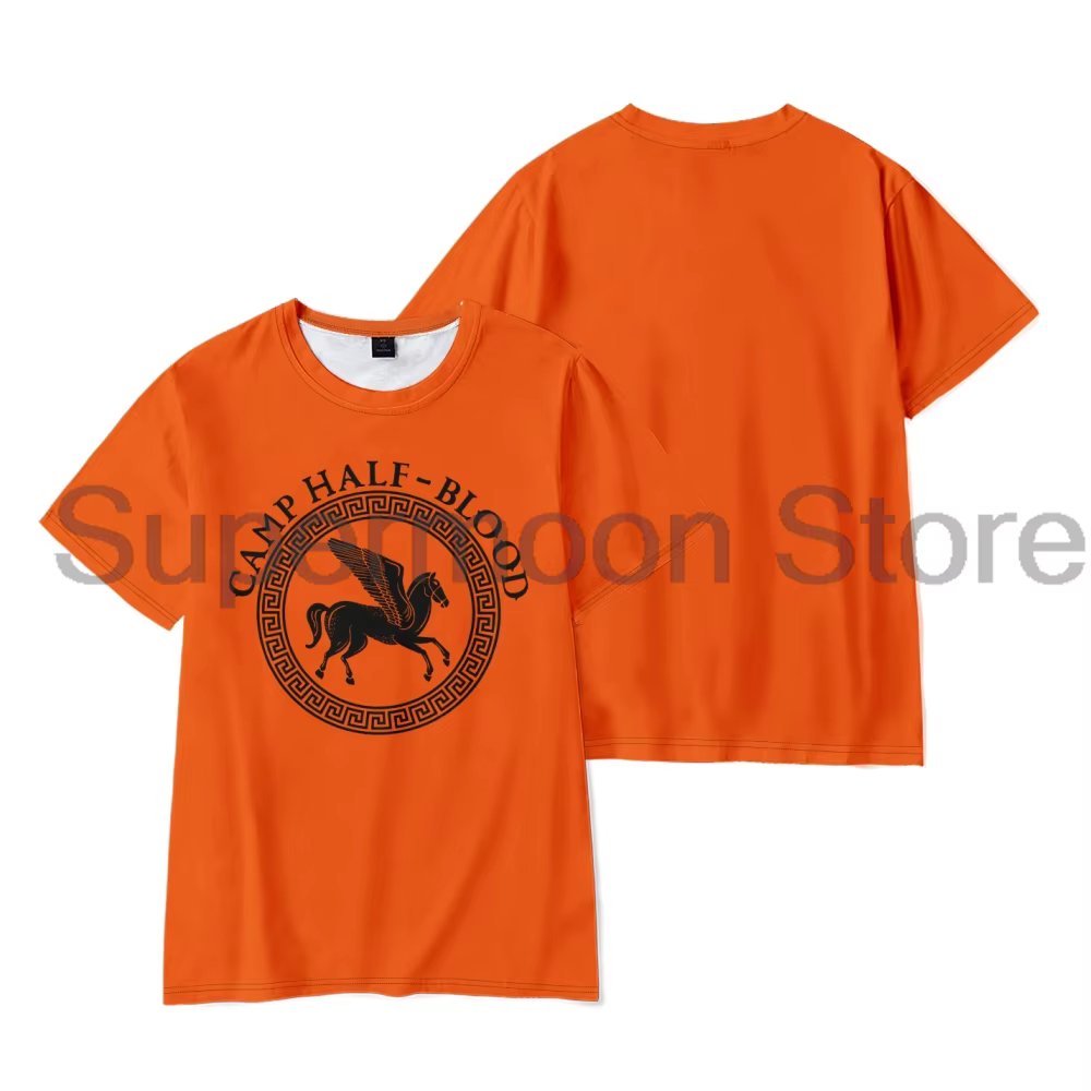 Camp demi-sang T-Shirt col rond manches courtes Orange T-Shirt femmes hommes en plein air haut