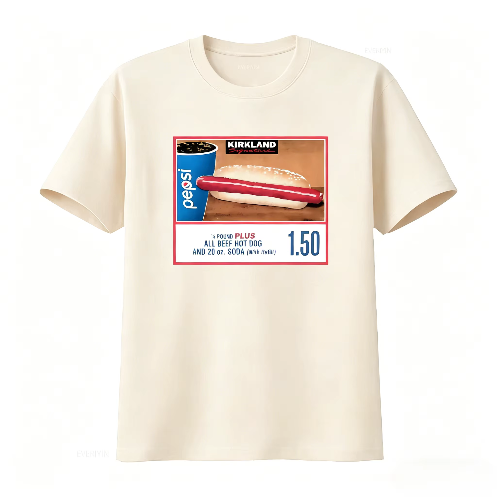 T-shirt Meme Costco Hotdog avec design Hot Dog tout bœuf de plus de 1,4 lb et Soda de 20 oz, Streetw