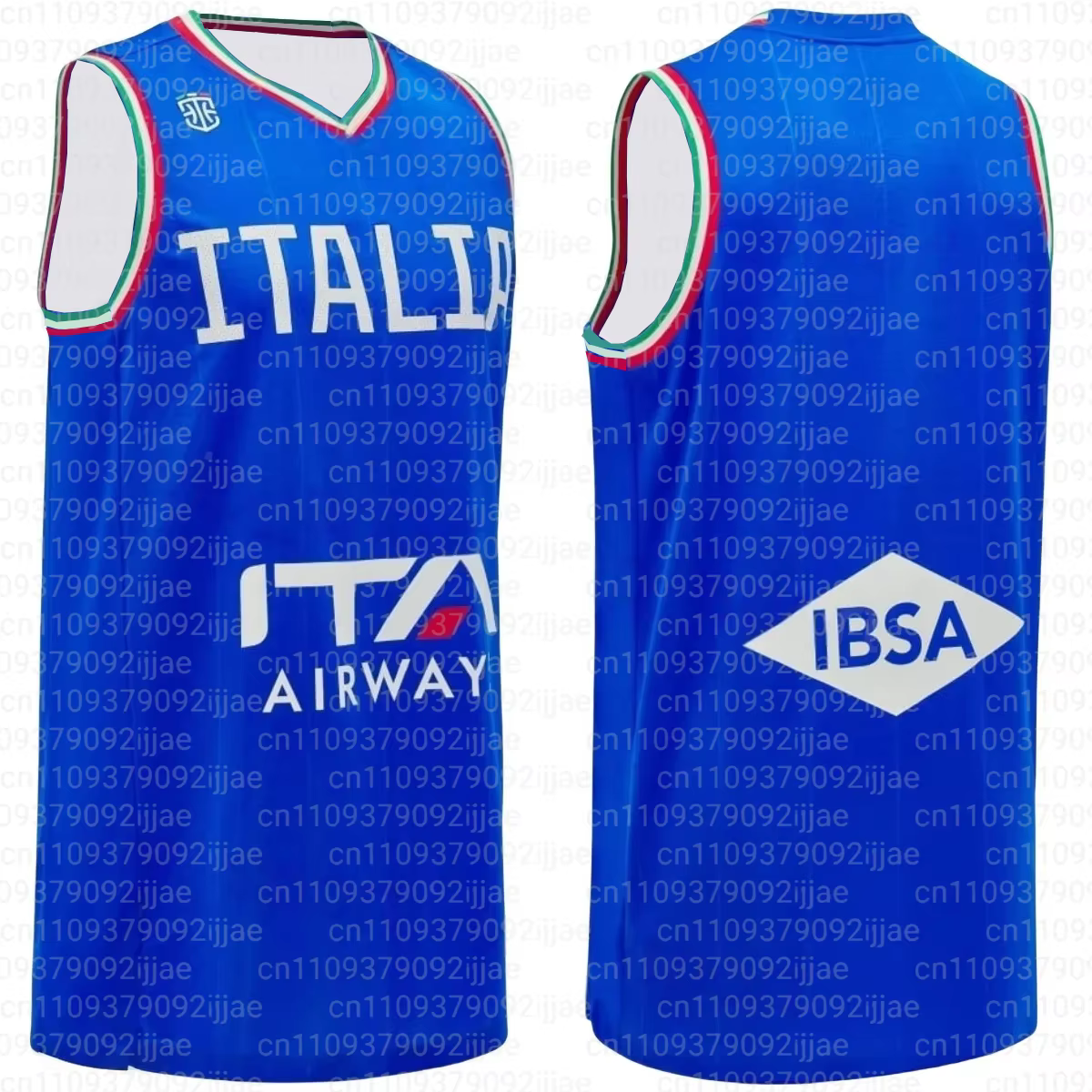 Nouvelle Arrivée 2026 Maillots de Basketball Homme Italie Équipe Nationale Blanc Bleu Domicile Extér