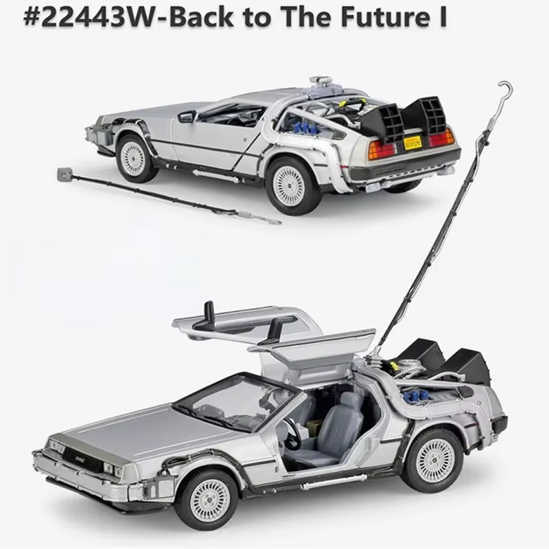 WELLY 1:24 Back To The Future Time Machine, modèle de voiture en alliage moulé sous pression, DMC-12