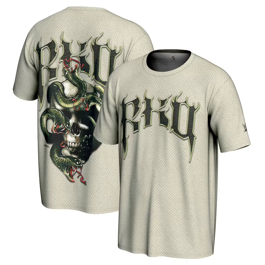 T-shirt classique pour homme, couleur Tan, Randy Orton RKO, motif crâne, mode décontractée, ample, a