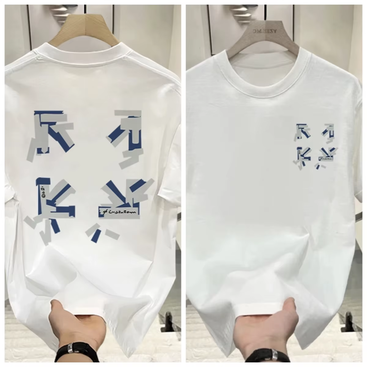 T-shirt à manches courtes en coton pur respirant et absorbant la transpiration pour homme, style déc