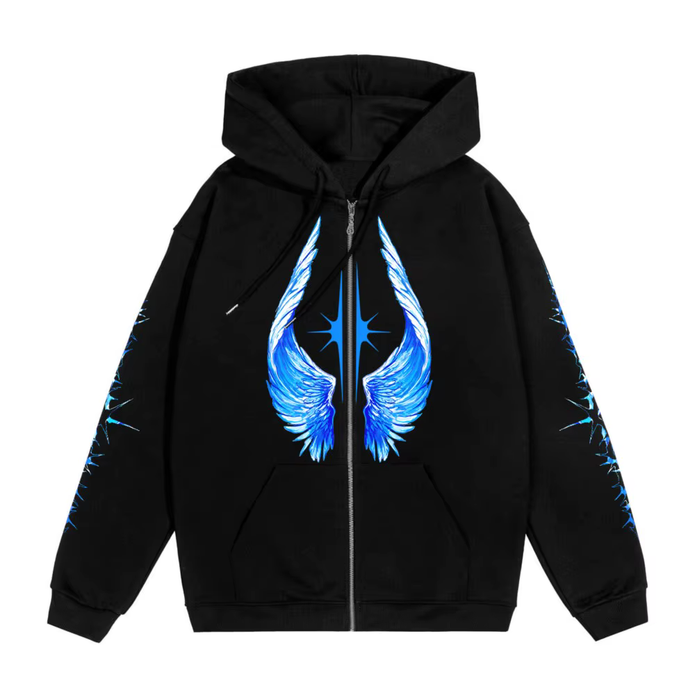 Pull à capuche zippé pour homme, sweat à capuche zippé, veste d'hiver, streetwear, manteau Y2K, vête