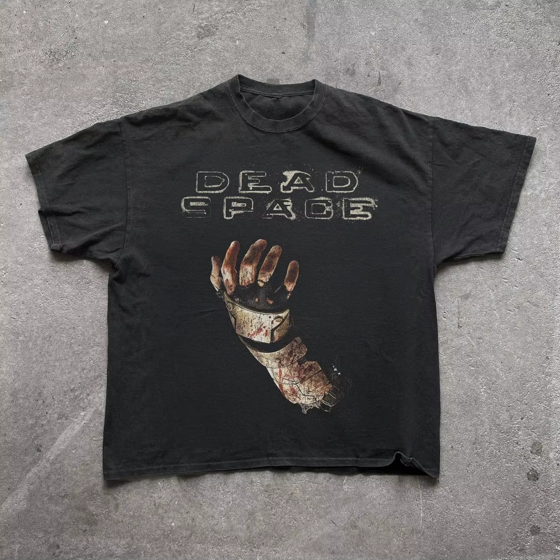 T-shirt rétro noir Dead Space 08 pour homme, en pur coton, col rond, grande taille, haut unisexe, st