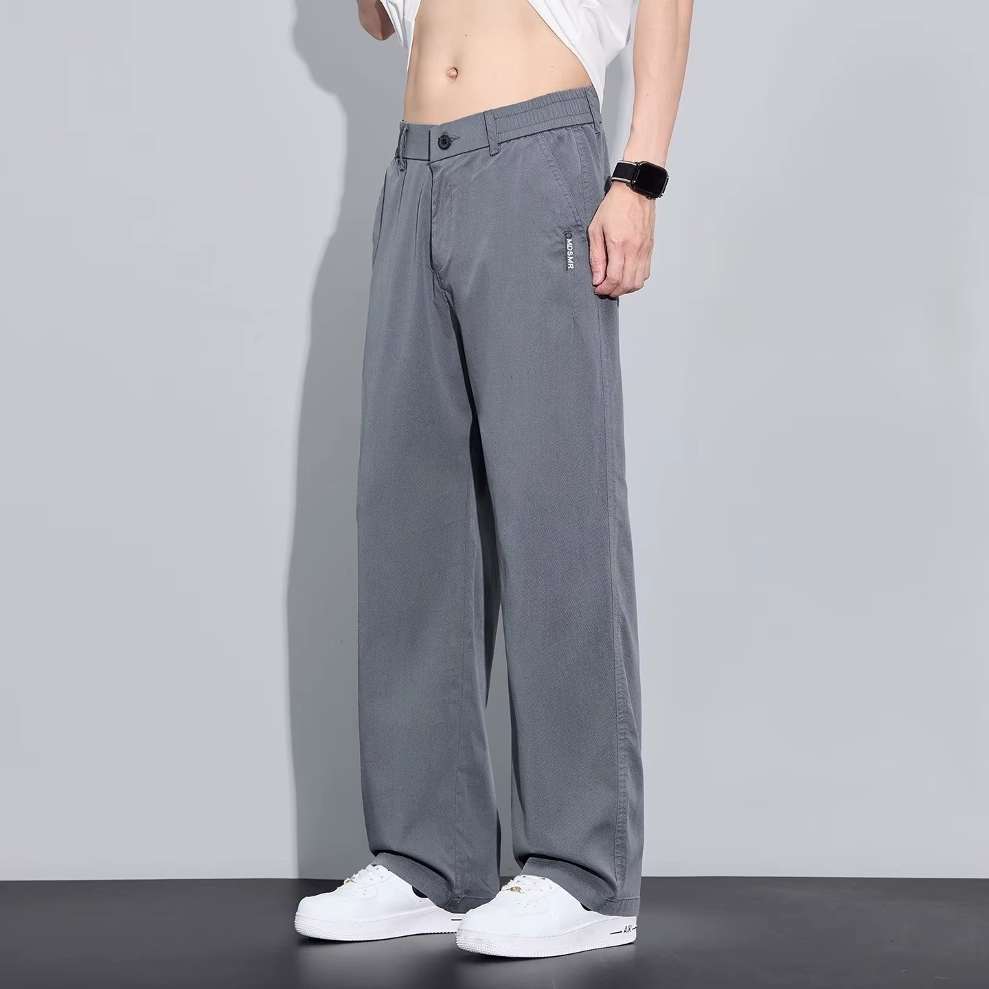 Pantalon décontracté d'été pour homme en tissu Lyocell, coupe droite ample, respirant et extensible,