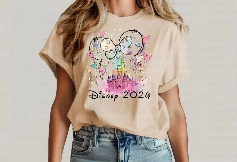 T-shirt commémoratif Disney, mode sportive décontractée pour hommes et femmes, vêtements parent-enfa
