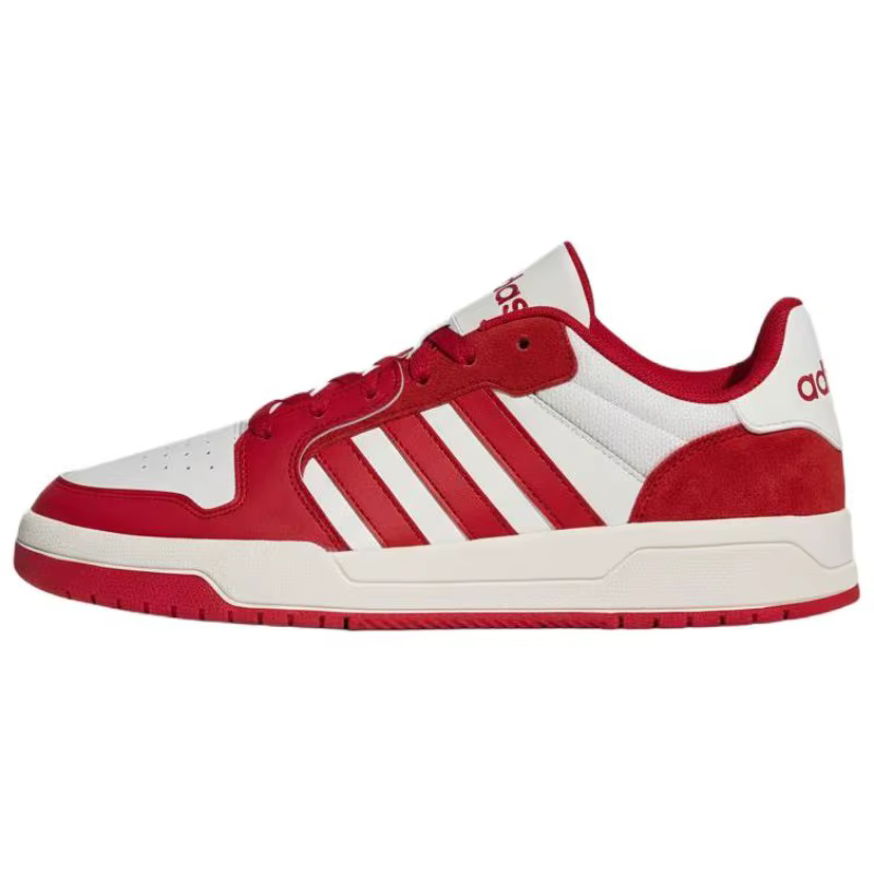 Adidas ENTRAP Chaussures de basket rétro confortables, unisexe, blanc et rouge KJ5971