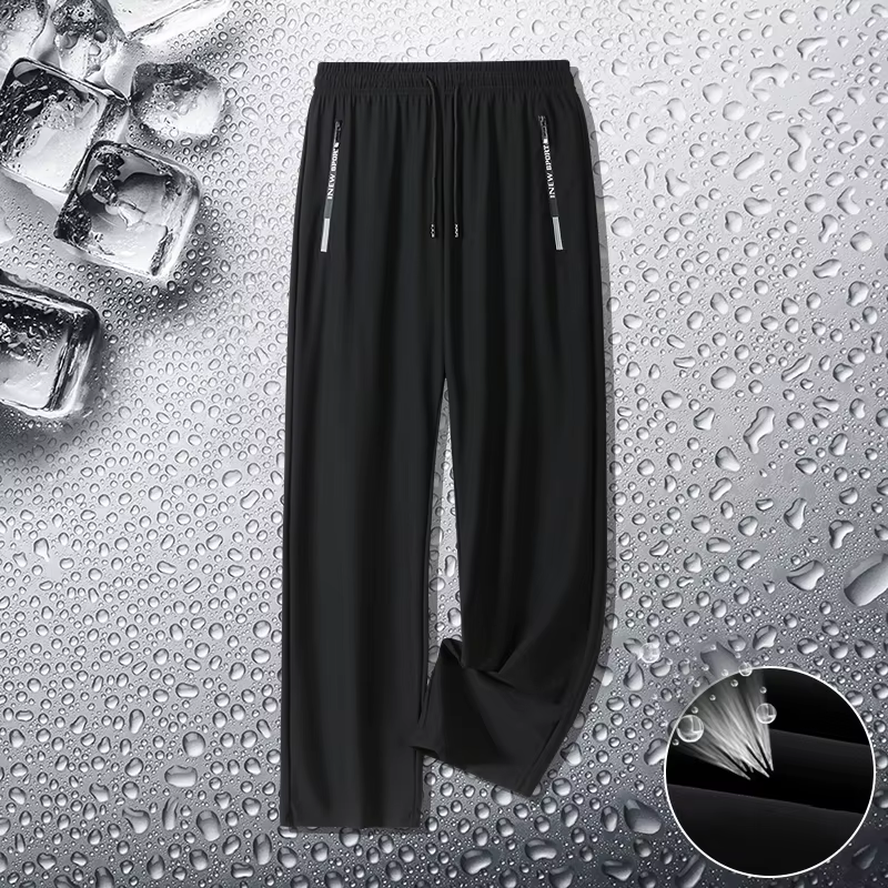 Été hommes décontracté haut de gamme glace soie pantalon sport pantalon à séchage rapide hommes pant