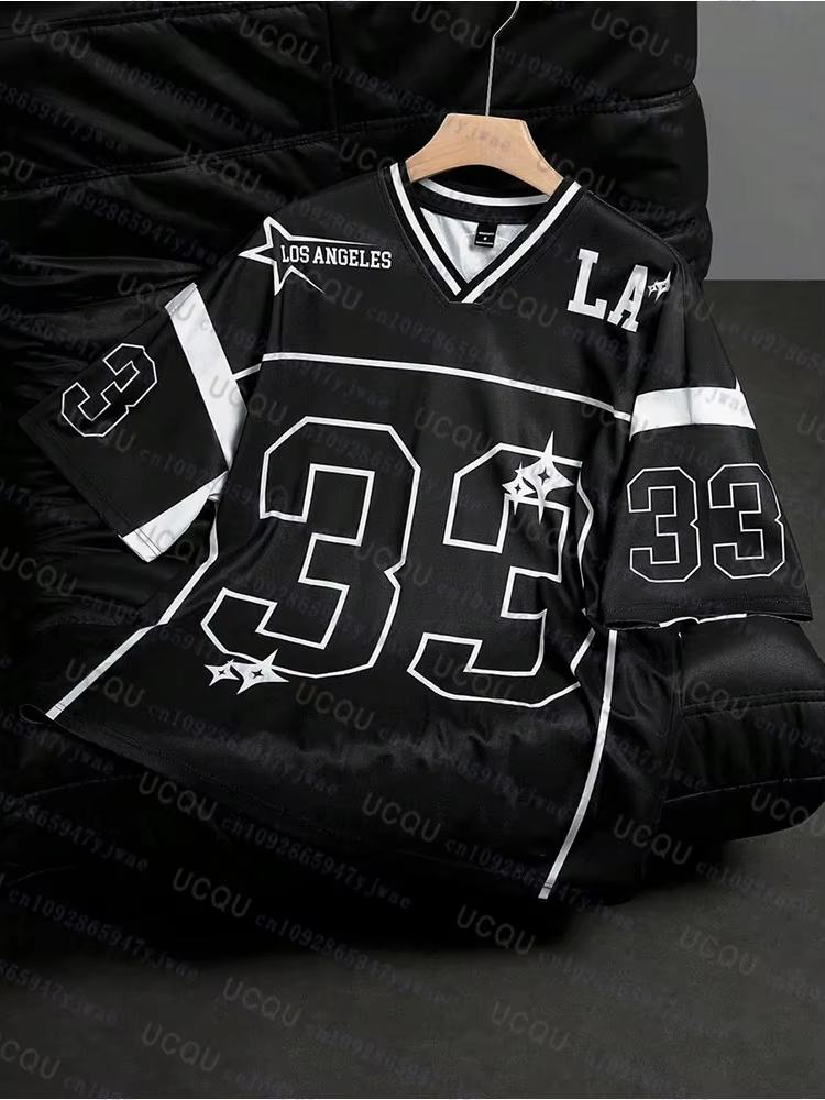 Los Angeles NO.33 maillot de Football mode décontracté col en v Sport T-shirt surdimensionné hommes 