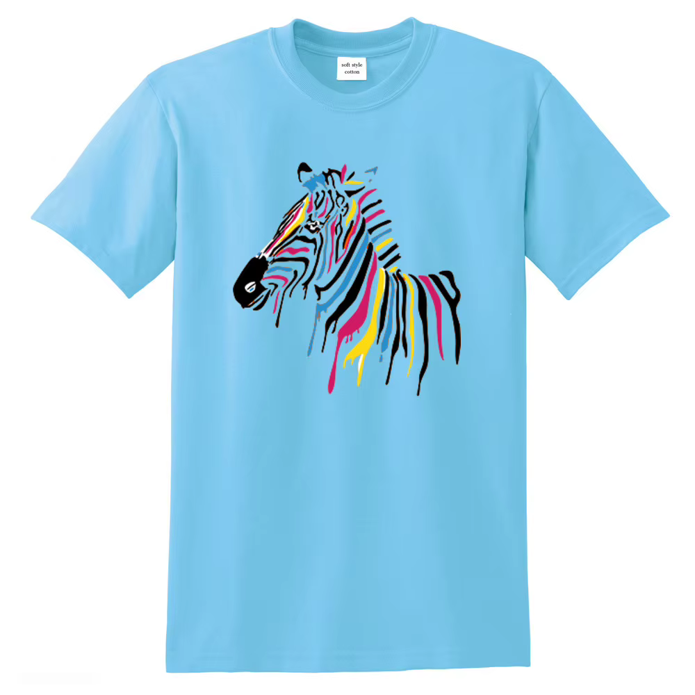 T-shirt imprimé zèbre pour hommes, haut à la mode, décontracté, de qualité supérieure, col rond, sli