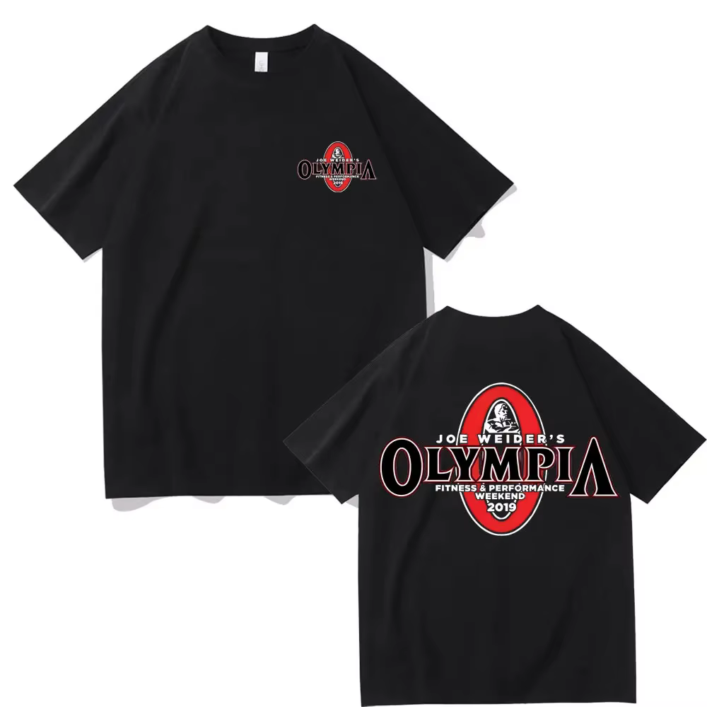 T-shirt à col rond avec motif inspiré de Fitness - Olympia - T-shirt unisexe à manches courtes de ha
