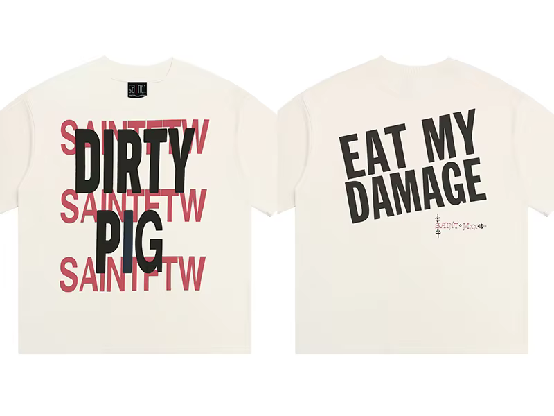 T-shirt vintage délavé noir vieilli SAINT pour homme et femme – Qualité supérieure, style urbain, ma