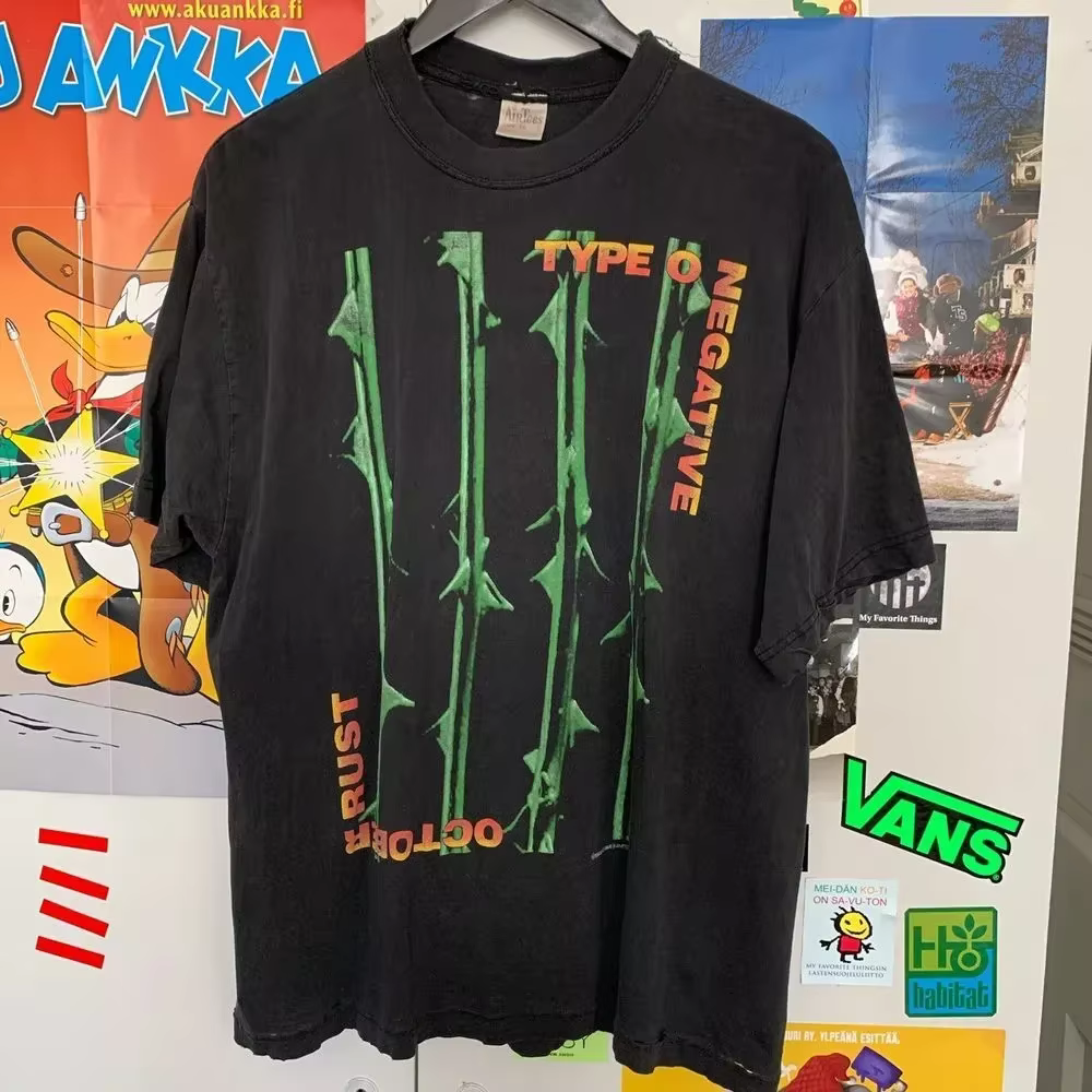 Type O bande négative Style basique noir à manches courtes unisexe t-shirt noir tee S-4XL chemise un