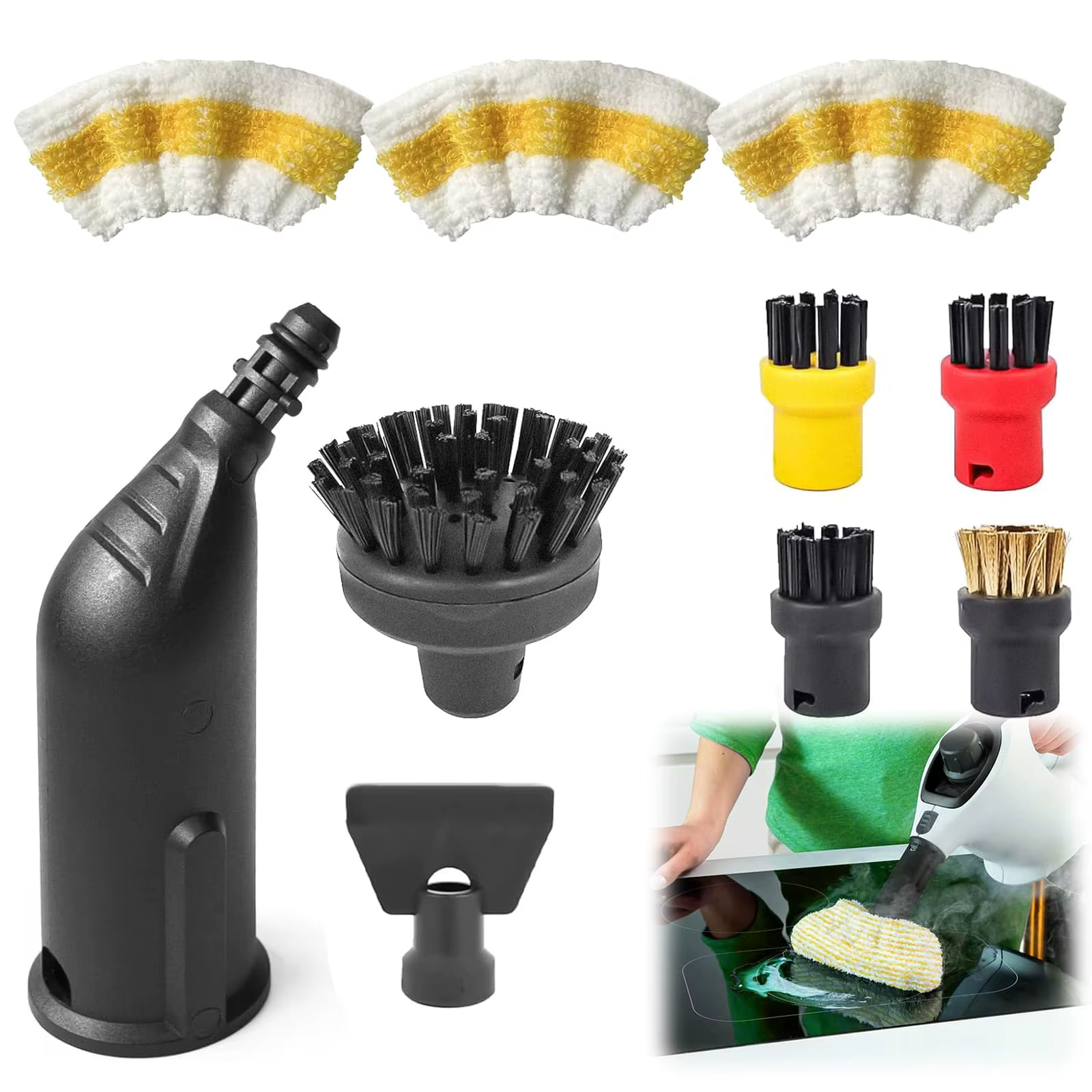 Accessoires de nettoyeur à vapeur pour Karcher SC1 SC2 SC3 SC4 SC5 SC7 CTK10 CTK20, brosses rondes p