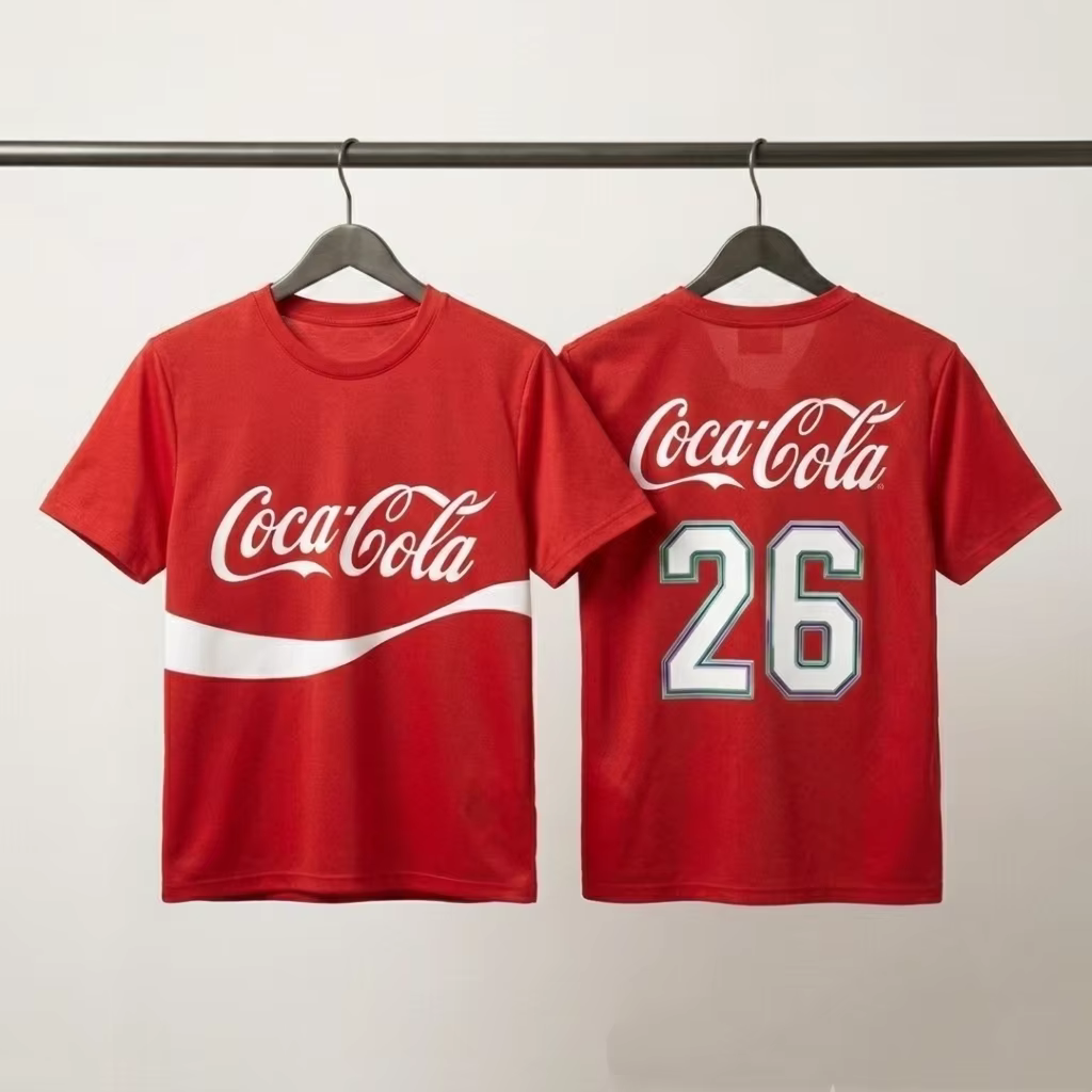T-shirt Coca-Cola Corée du Sud 2026 KARINA et WINTER pour fans, homme et femme, été, 100% coton, sty