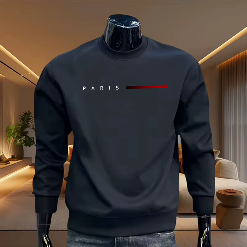 Sweat-shirts à col rond pour hommes, mode décontractée parisienne, de haute qualité, chauds et doux,