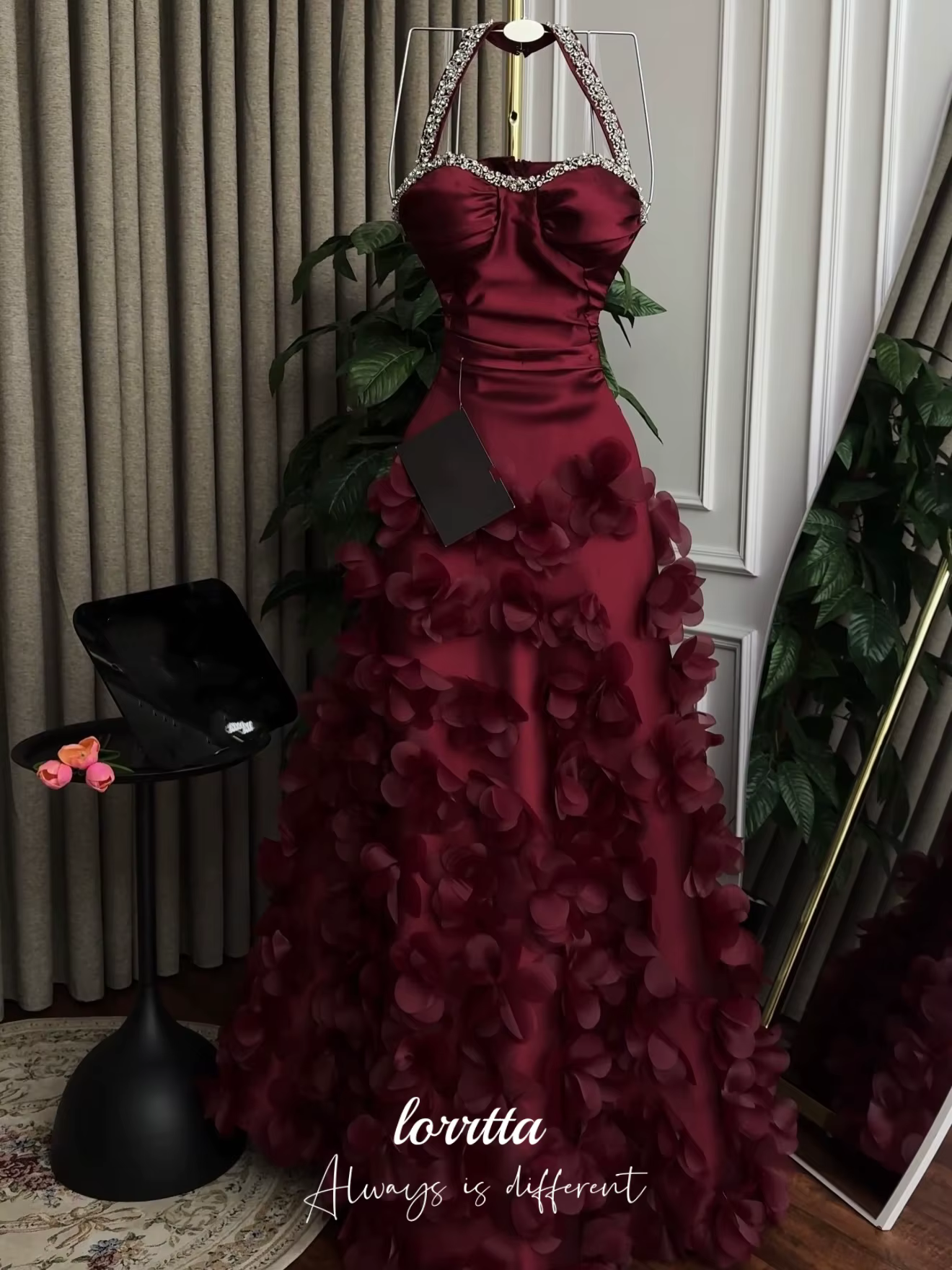Robe de soirée personnalisée pour invitées de mariage, robes de soirée formelles luxueuses pour femm