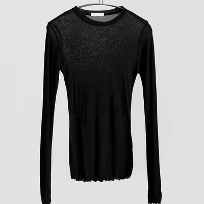 T-shirt à manches longues pour femmes, simple, en coton, élastique, basique, décontracté, sexy, fin,