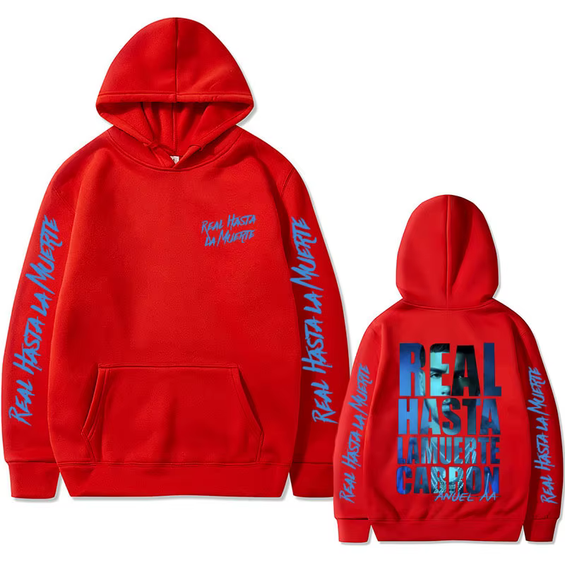 Sweat à capuche imprimé Real Hasta La Muerte pour hommes et femmes, Rared Anuel AA, sweats à capuche