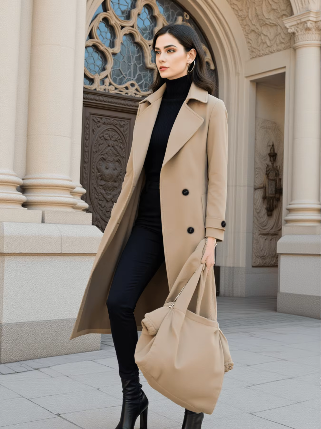 Pardessus chaud en laine pour femme, mélange de laine à Double boutonnage avec ceinture, coupe-vent,