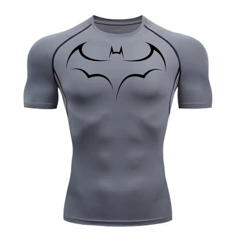 T-shirt de compression moulant pour homme, haute élasticité, pour la course, la gym et le fitness, à