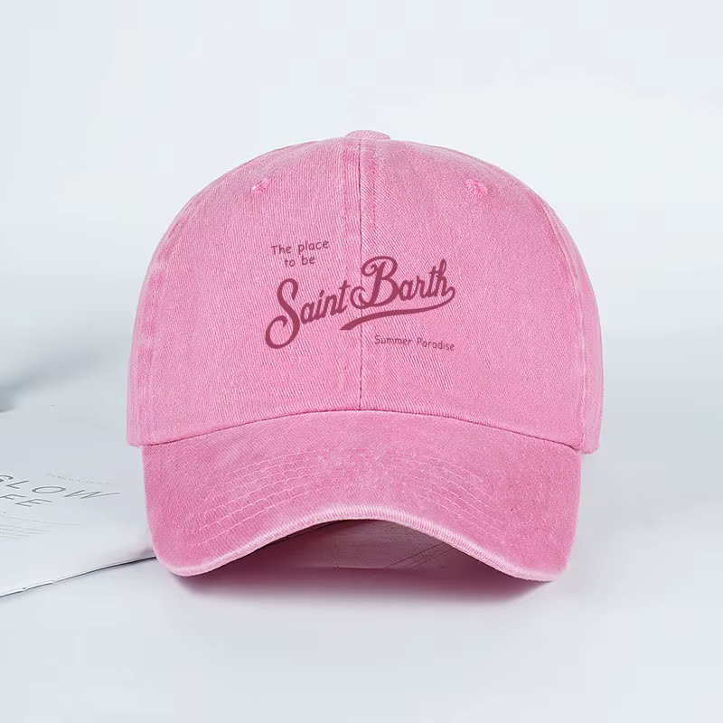 Casquette de baseball unisexe réglable Saint Barth « The Place To Be » imprimée et délavée, idéale p