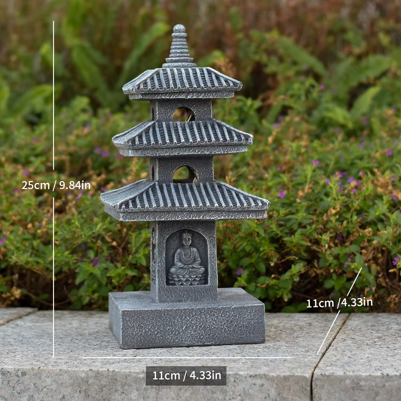 Statue de pagode japonaise, lanterne de jardin zen, sculpture en résine de tour de pierre, décoratio