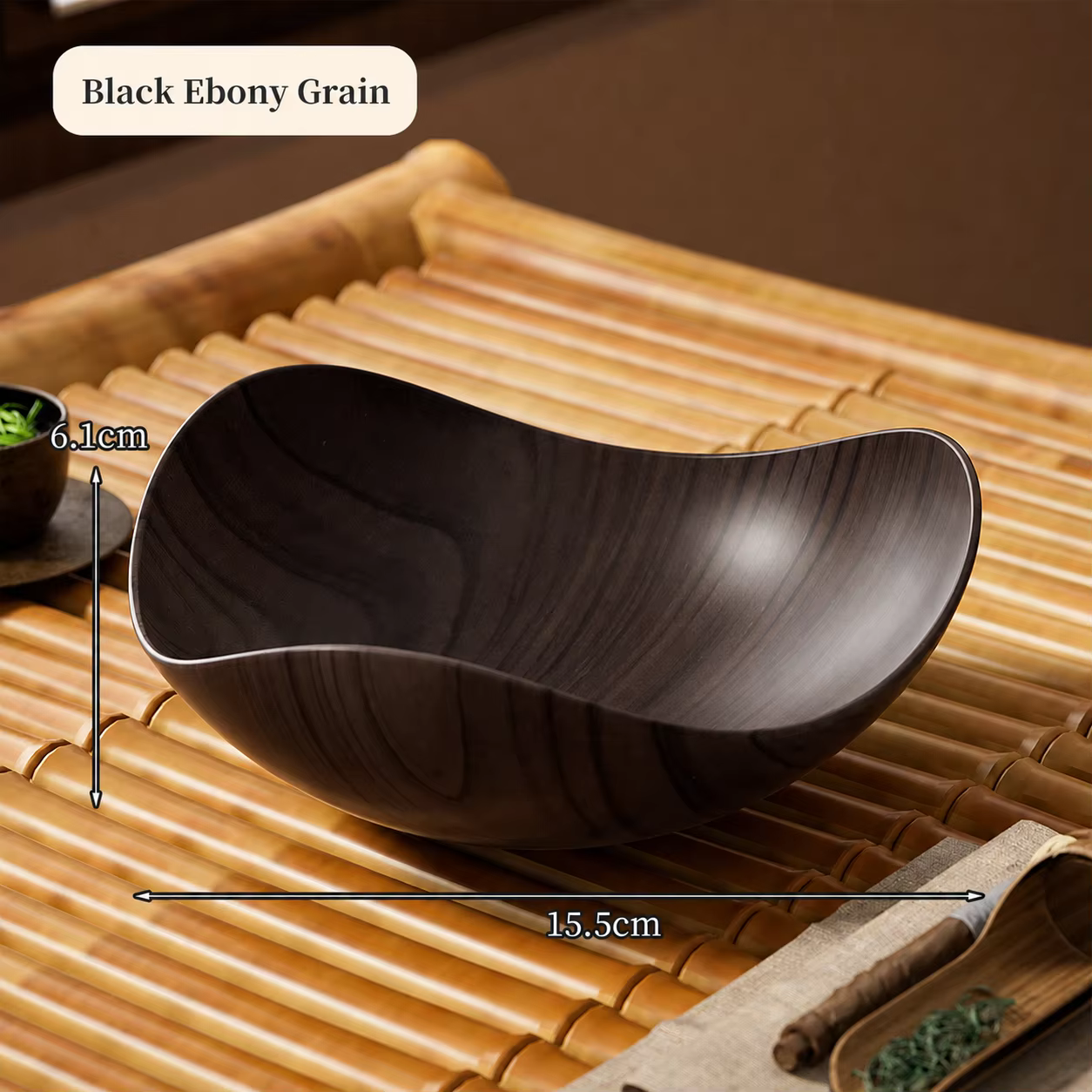 Bol alimentaire sûr, plat décoratif pour la maison, bol imitation grain de bois, bol à fruits lisse 