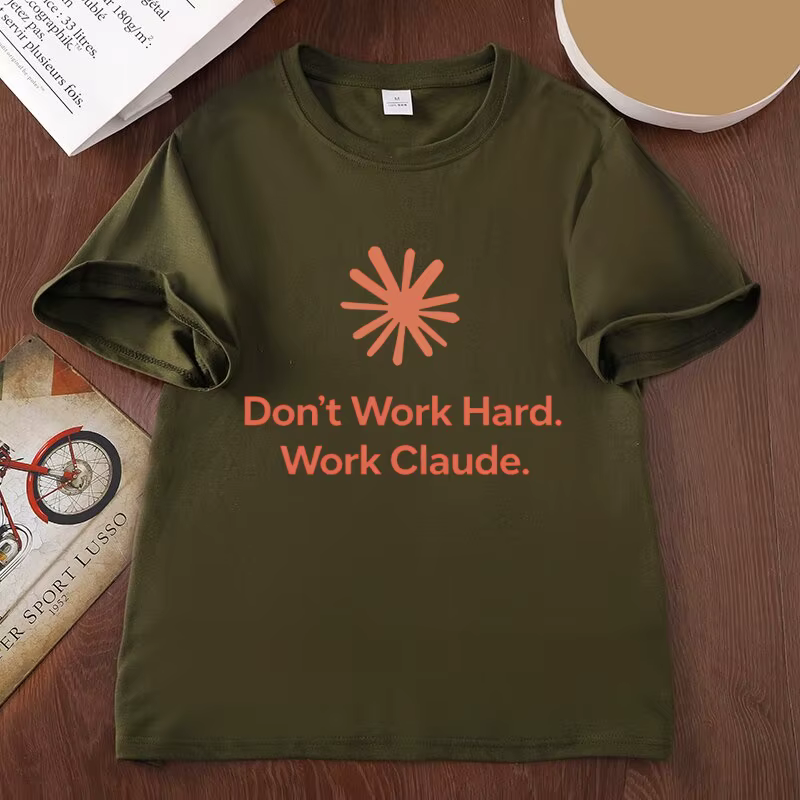 Claude Don't Work Hard T-shirts pour hommes et femmes, T-shirt confortable et tendance, décontracté,