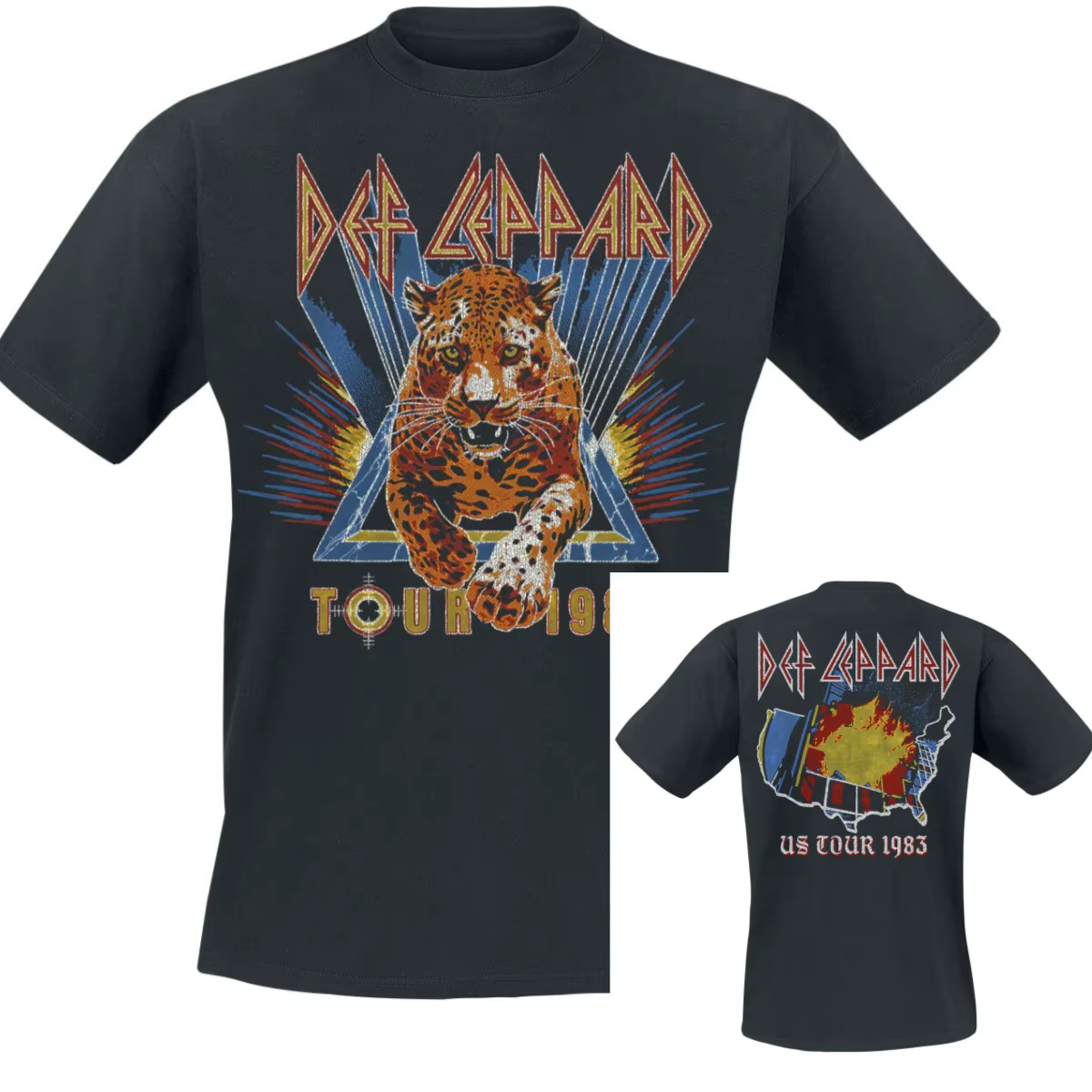 T-Shirt Def Leppard pour hommes et femmes, t-shirt graphique de groupe de rock métallique, 100% coto