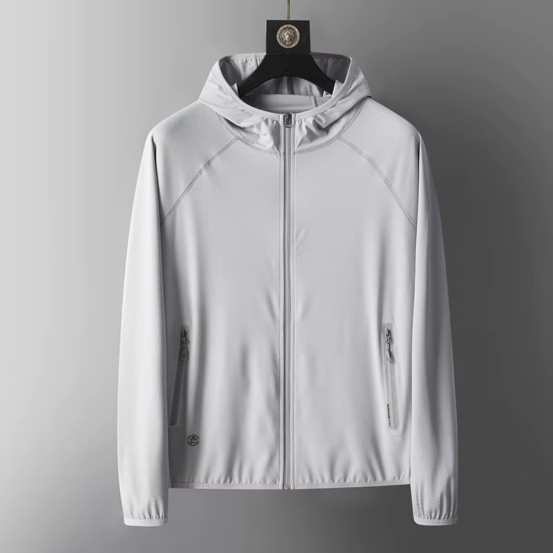 Veste légère unisexe UPF50+ anti-UV pour l'été, en soie glacée respirante, idéale pour les sports de