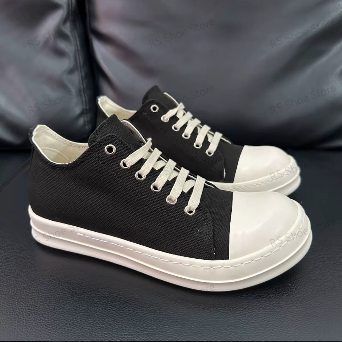 Ro classique hommes chaussure femmes baskets toile noire bas chaussures décontractées semelle épaiss
