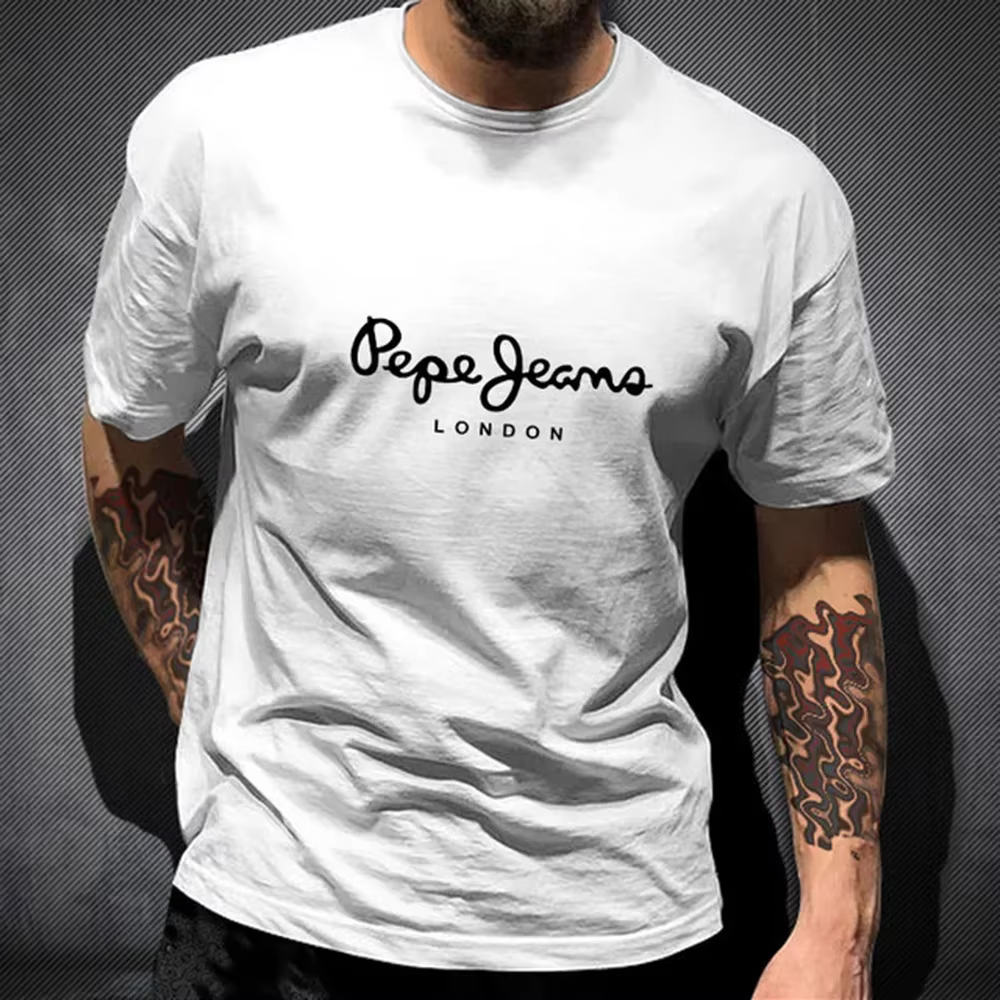 T-shirt Pepe Jeans London pour hommes, manches courtes, mode populaire, 100% coton, vêtements tendan