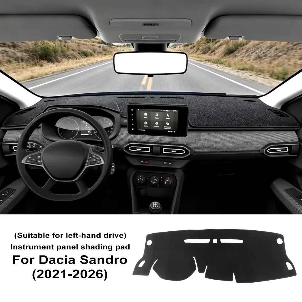 Tapis antidérapant en flanelle pour tableau de bord de voiture Dacia Jogger 2021 2022 2023 2024 2025