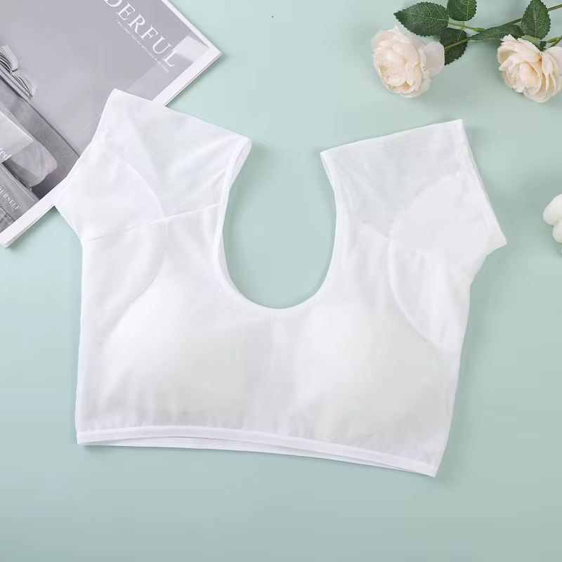 Débardeur respirant en maille transparente absorbant la transpiration avec coussinet de poitrine, en