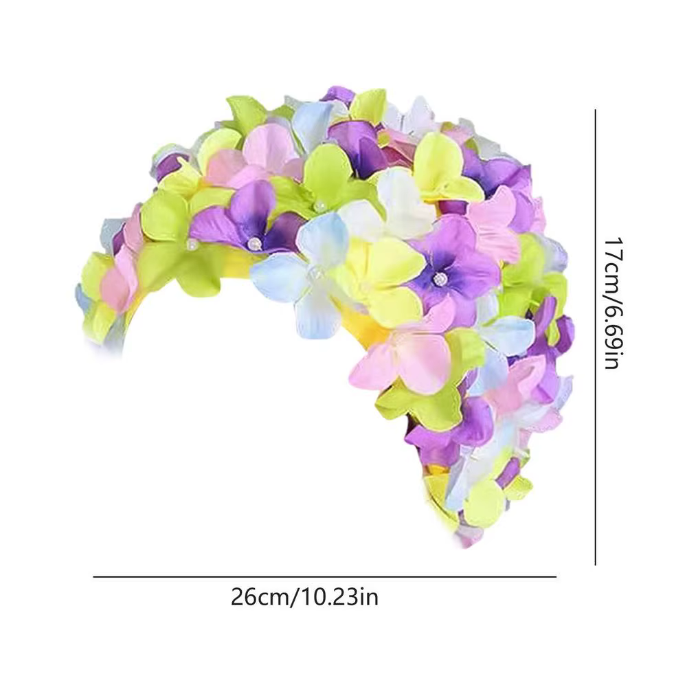 Bonnet de bain à fleurs 3D pour femmes, élastique, pétale, rétro, mode estivale, vintage, plage
