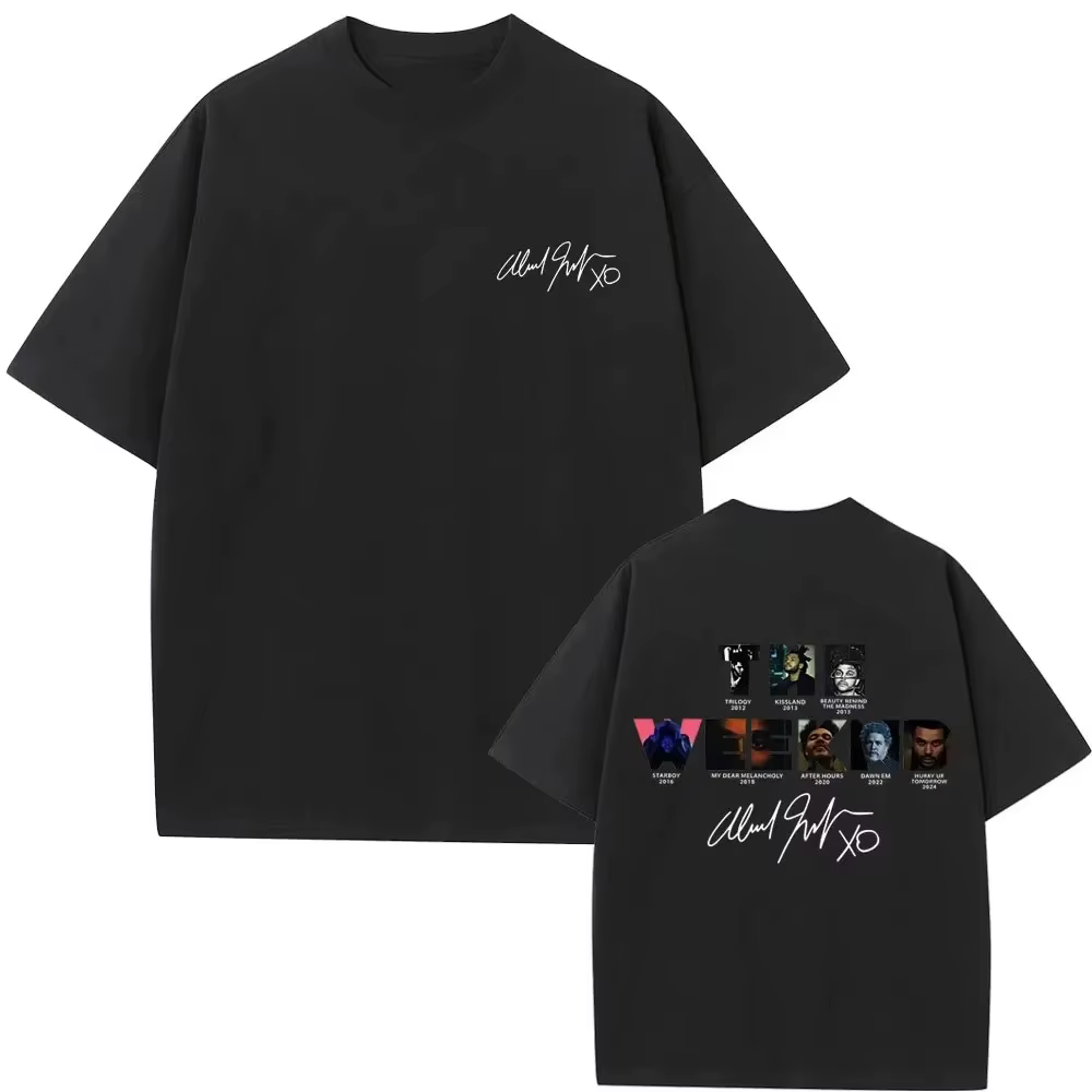 T-shirt graphique surdimensionné en coton rétro pour homme et femme, motif couverture d'album musica
