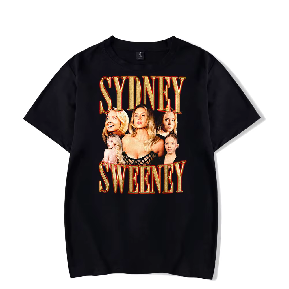 Sydney Sweeney-T-shirt à manches courtes pour hommes et femmes, pull de sport unisexe, vêtements d'e