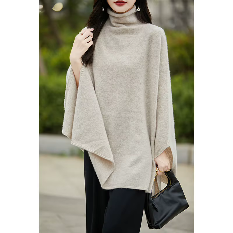 Cape châle pour femmes, 100% laine, accessoires, chaud, élégant, extérieur, col à poils, hauts, Styl