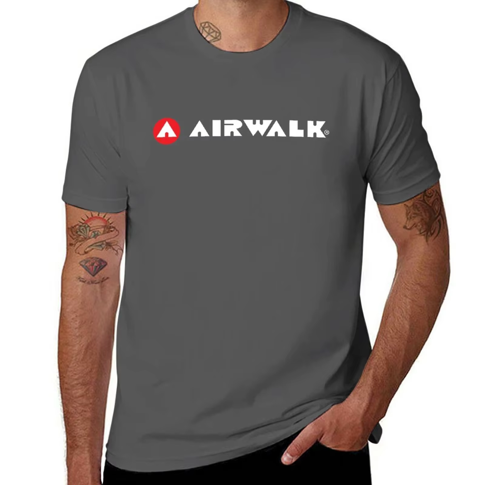 T-shirt avec logo Airwalk (texte blanc), t-shirts graphiques pour hommes