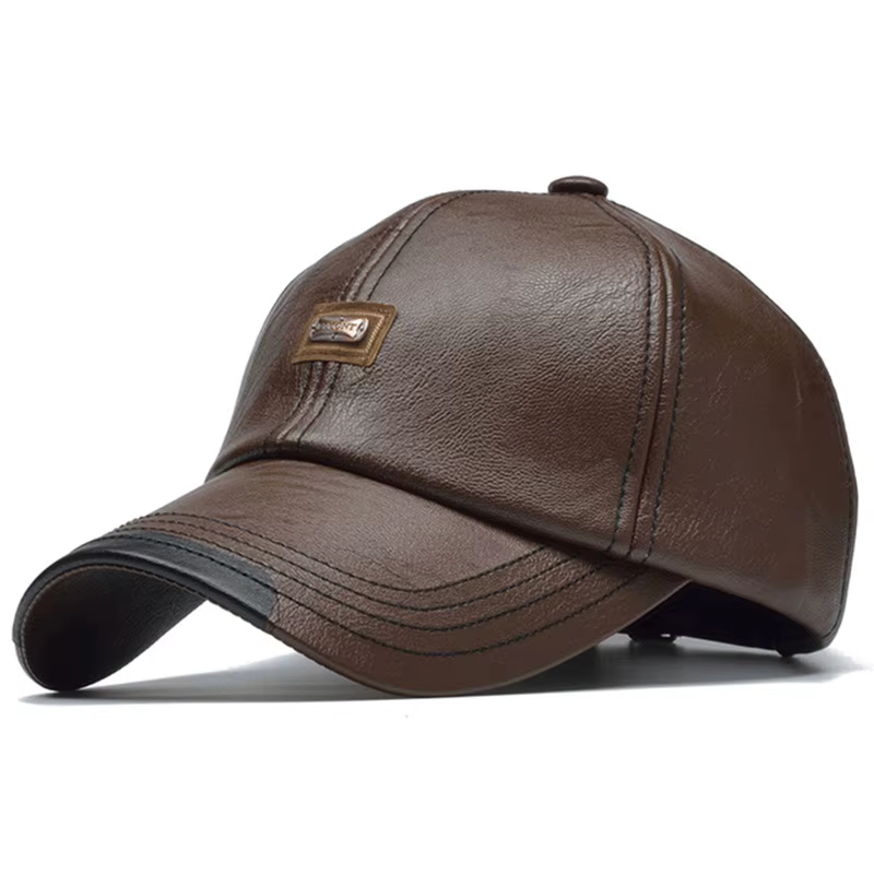 Mode hommes en cuir casquette de Baseball Hip Hop décontracté réglable hiver chaud chapeau Snapback 
