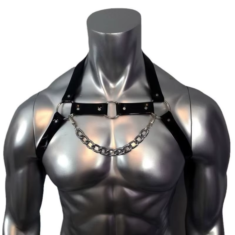 Harnais corps en cuir pour homme, sangles poitrine Punk, ceinture harnais, Costume danse carnaval