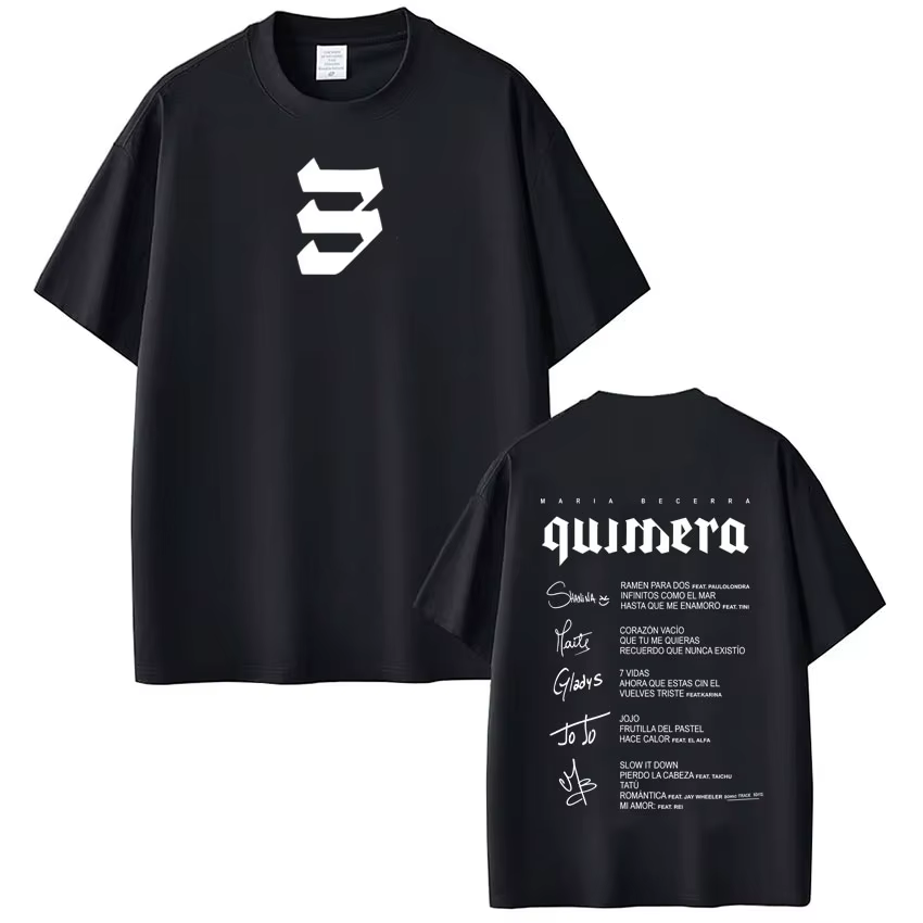 Chanteur Maria Becerra Quimera Album imprimé T-shirt hommes femmes mode T-shirt à manches courtes co