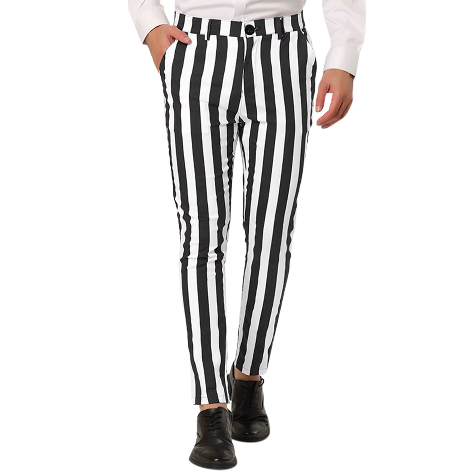 Pantalons pour hommes mode été automne rayé grande taille rafraîchissant pantalon décontracté haute 