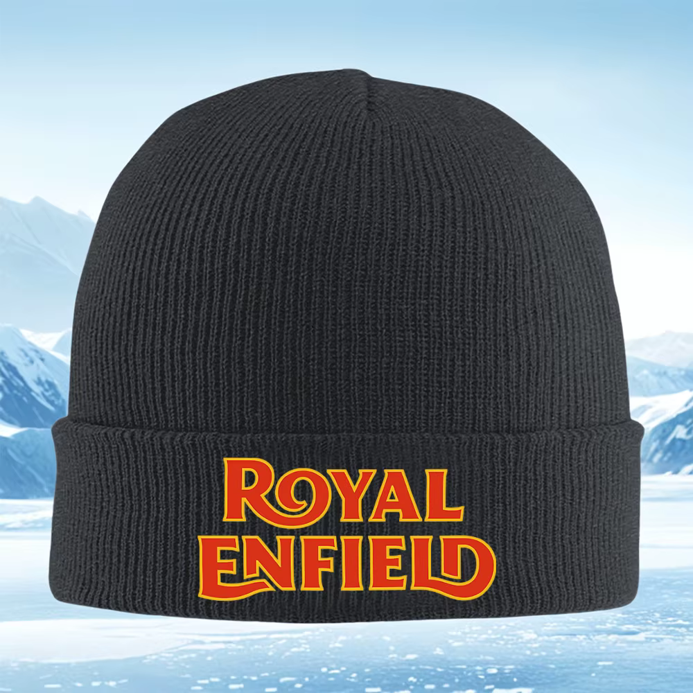 Royal Enfield stylisé logo vintage hommes femmes unisexe tricoté chapeau bonnet pull casquette hiver
