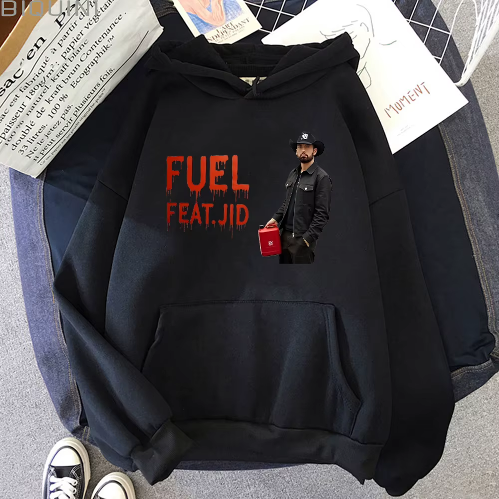Eminem Fuel Feat, Nouvelles Chansons Sweat à Capuche avec Impression Graphique pour Homme et Femme, 