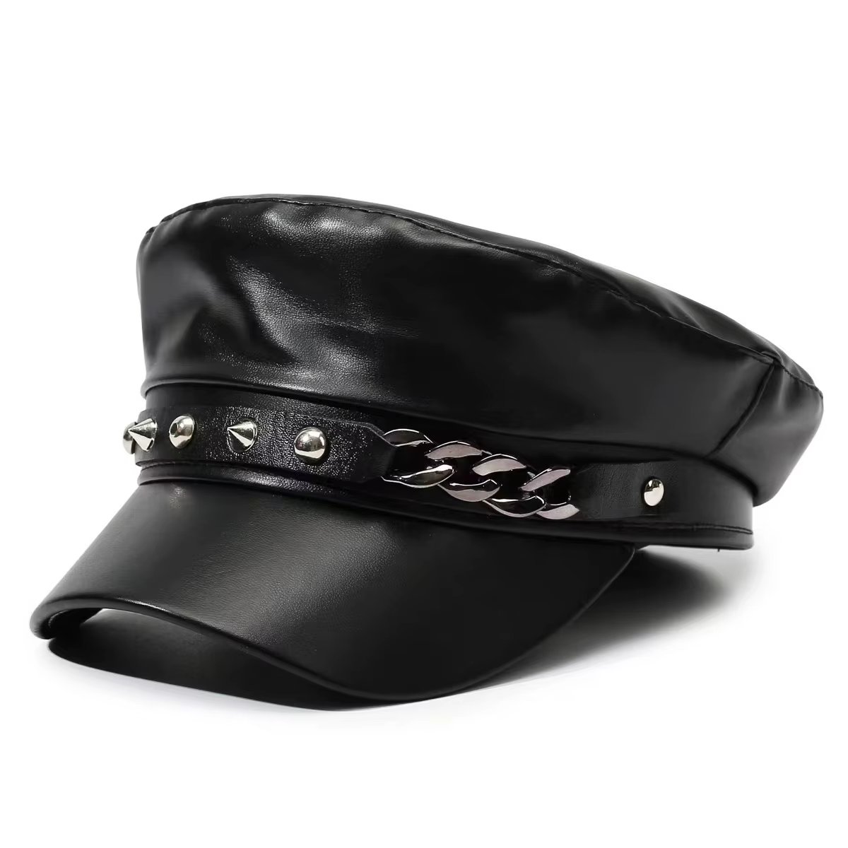 1pc Casquette en dentelle marine pour femme, Béret tendance de style urbain, Casquette plate décontr